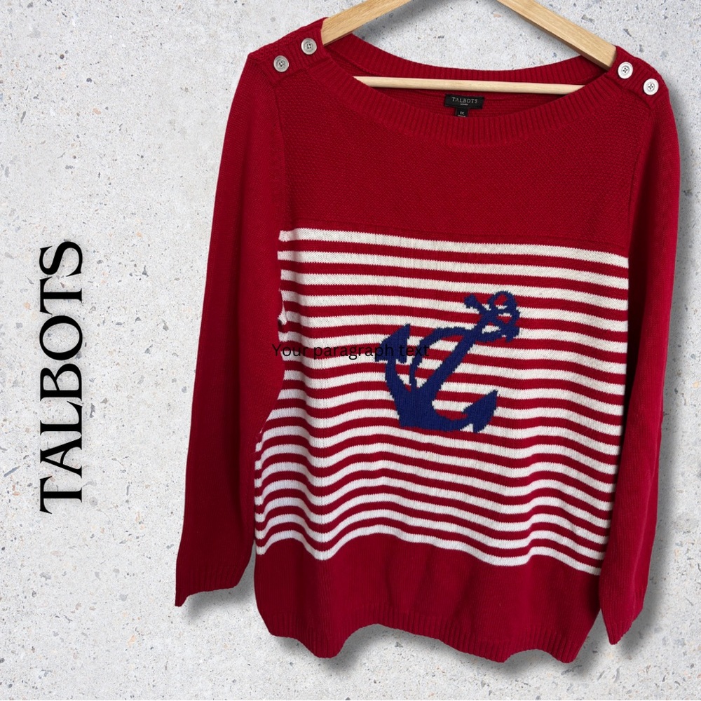 {Talbots} COTTON Blend Nautical Sweater